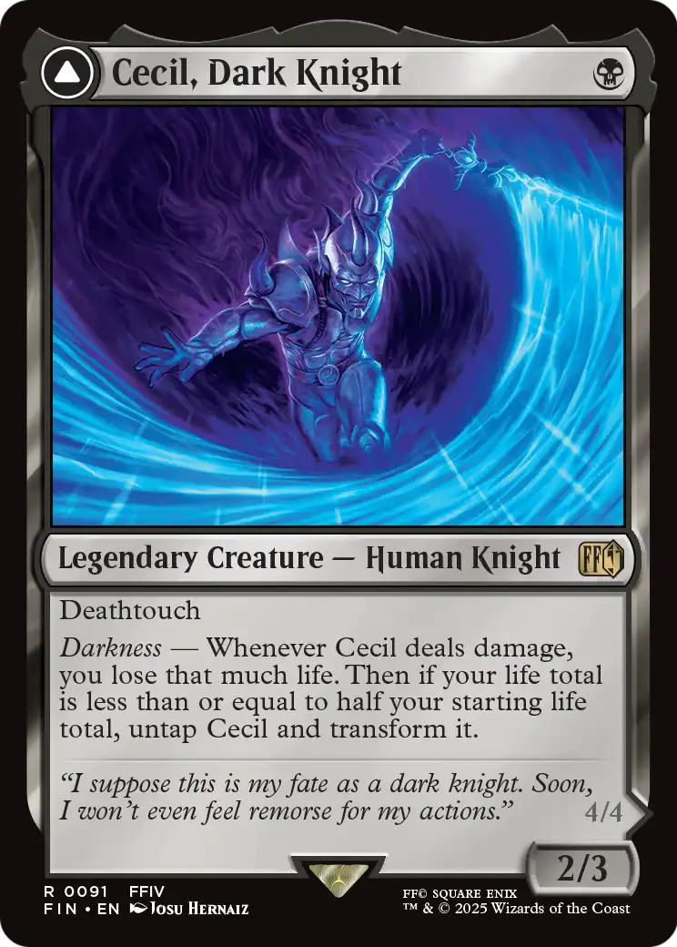 Cecil, Dark Knight // Cecil, Redeemed Paladin - Final Fantasy - Magic The Gathering card