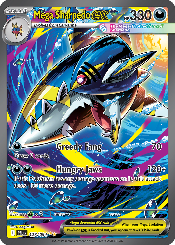 Mega Sharpedo ex (Phantasmal Flames) 127