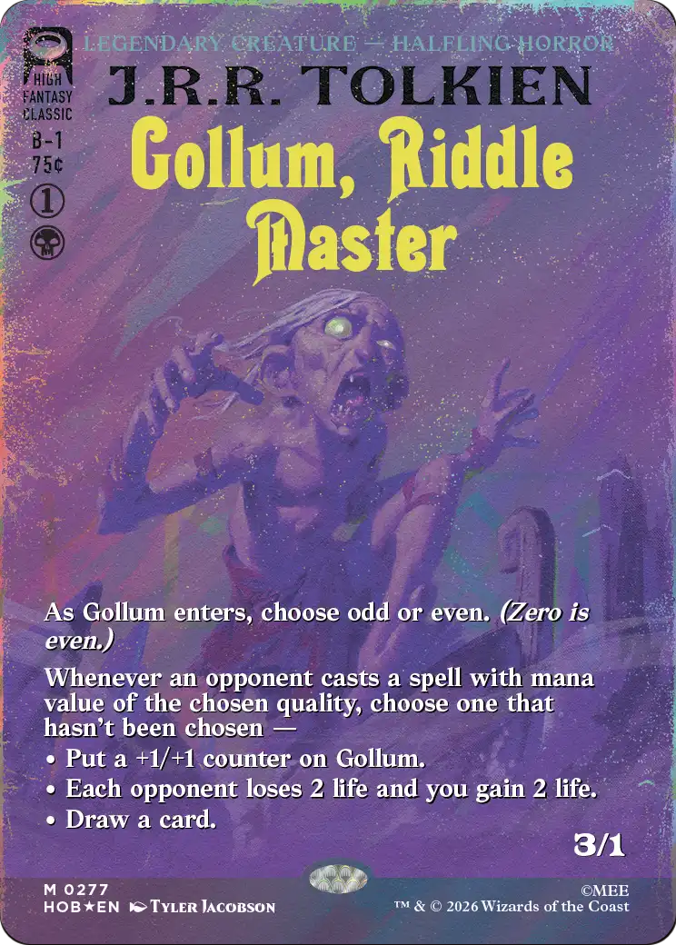 Gollum, Riddle Master - The Hobbit - Magic The Gathering card