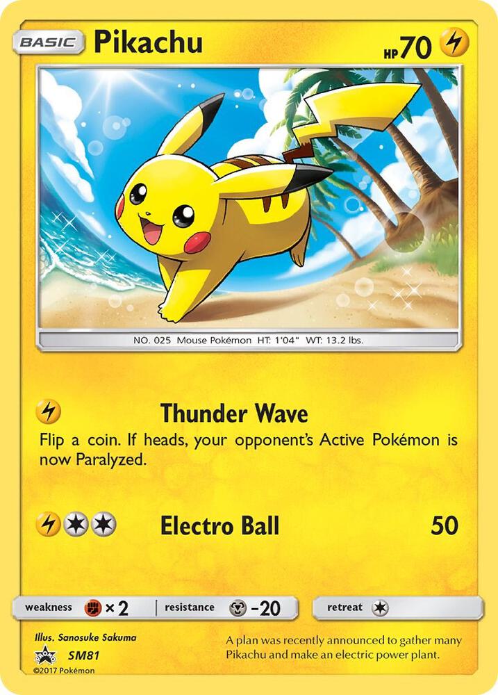 Pokemon Sun & Moon Promo Pikachu SM81