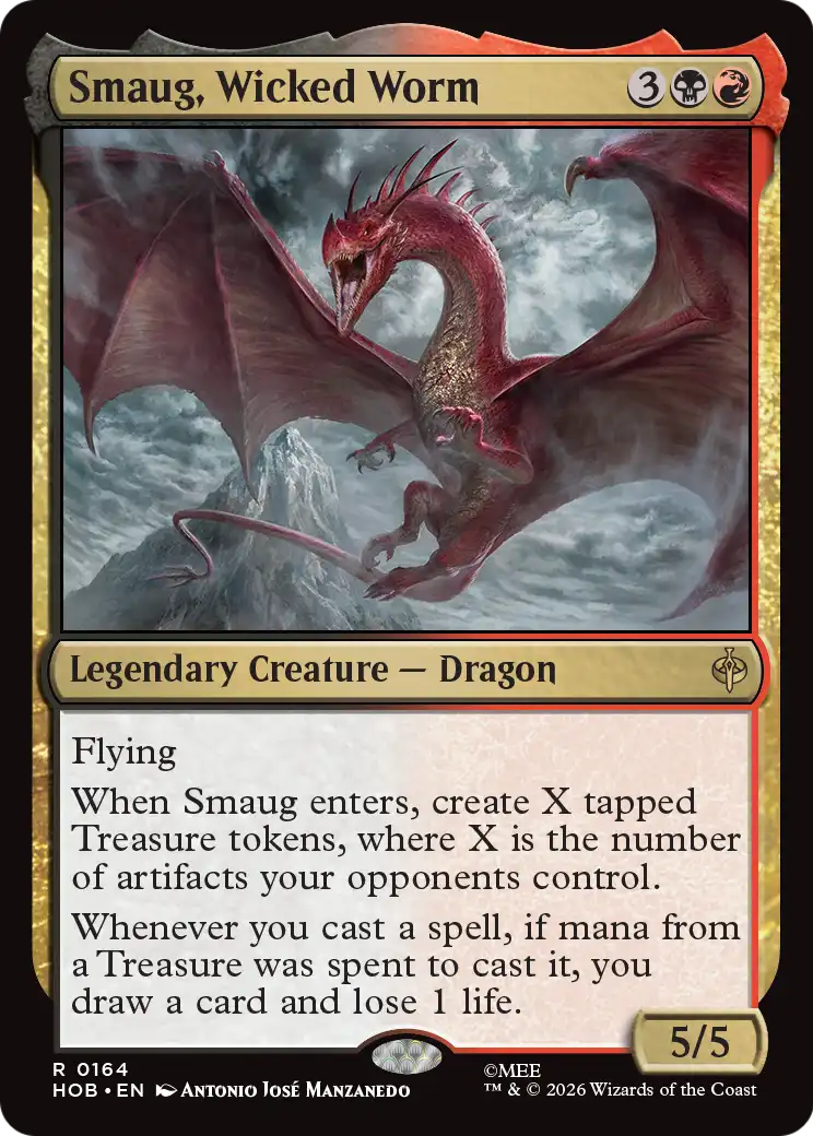 Smaug, Wicked Worm - The Hobbit - Magic The Gathering card