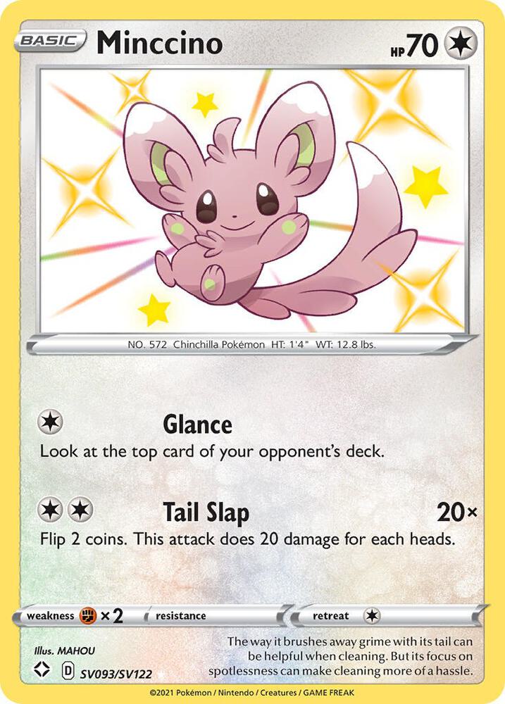 Pokemon Shining Fates: Shiny Vault Minccino SV093/SV122 Shiny Holo Rare Holofoil