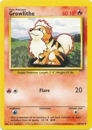 Pokemon Base Set (Unlimited) Growlithe 28