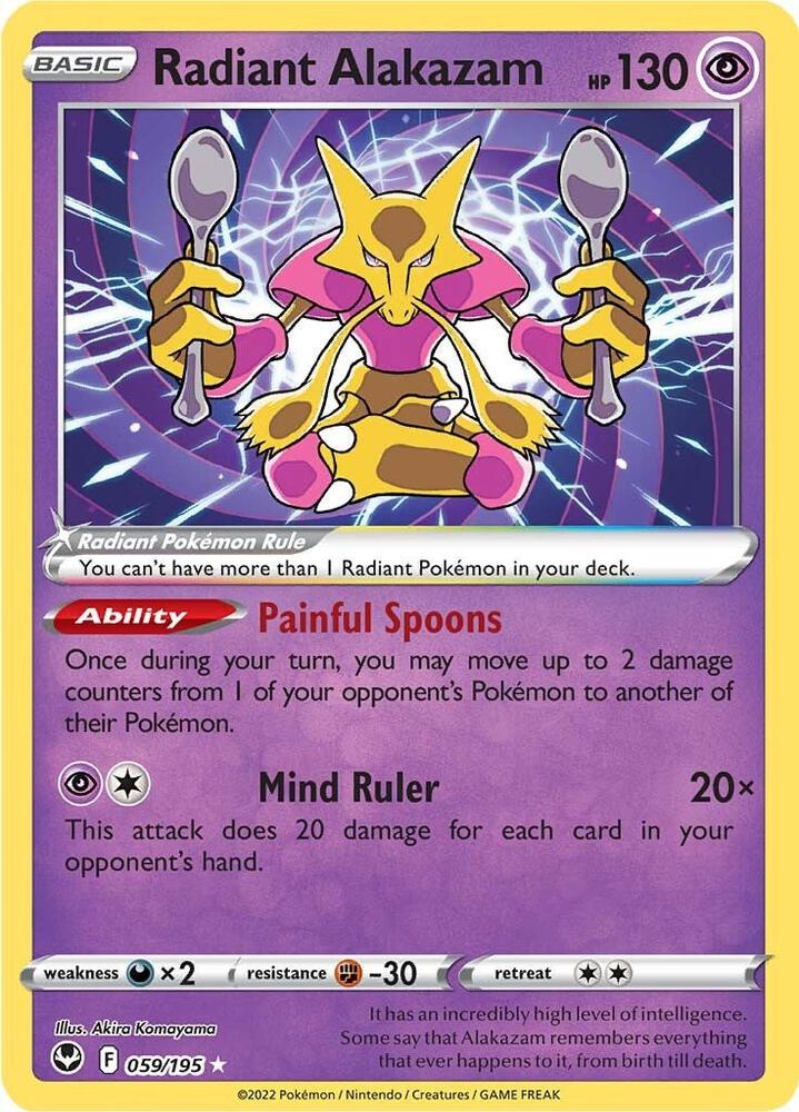 Silver Tempest Radiant Alakazam 059/195 Radiant Rare - JN