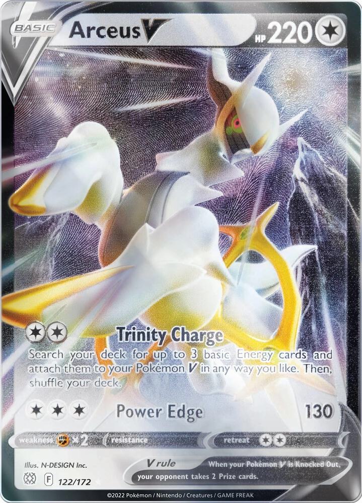 Pokemon Miscellaneous Cards & Products Arceus V (Metal Card) 122/172 Promo Holofoil