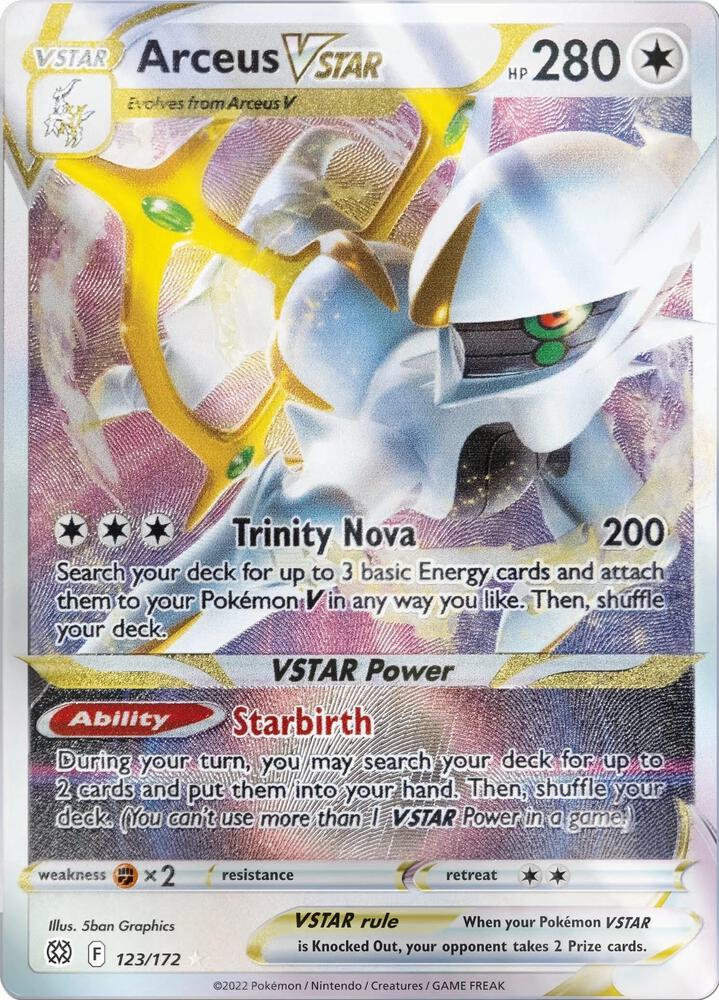 Pokemon Miscellaneous Cards & Products Arceus VSTAR (Metal Card) 123/172 Promo Holofoil