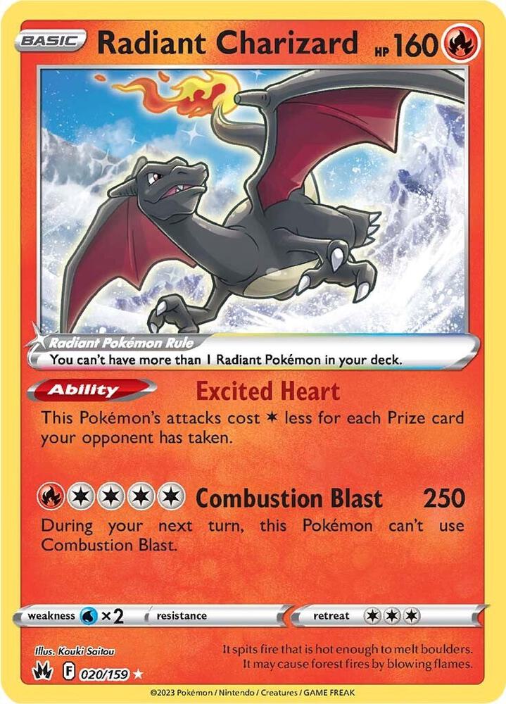 Crown Zenith Radiant Charizard 020/159 Radiant Rare - JN