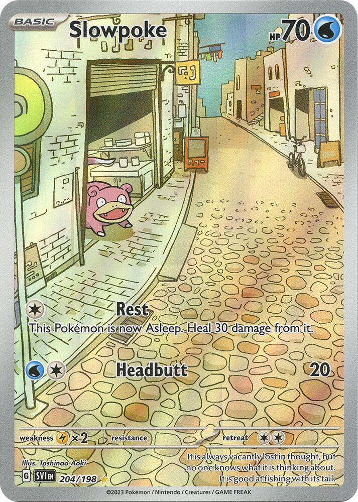 Pokemon Scarlet & Violet Base Set Slowpoke 204/198 Illustration Rare Holofoil