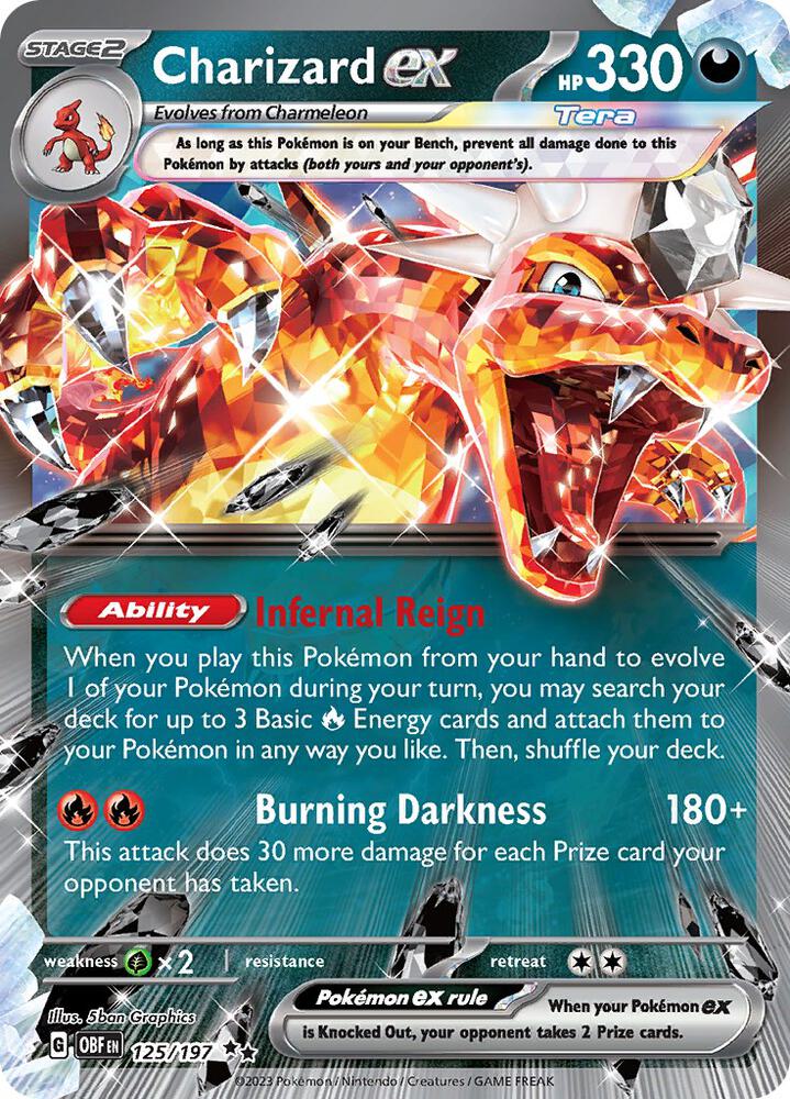 Pokemon Obsidian Flames Charizard ex 125/197 Double Rare