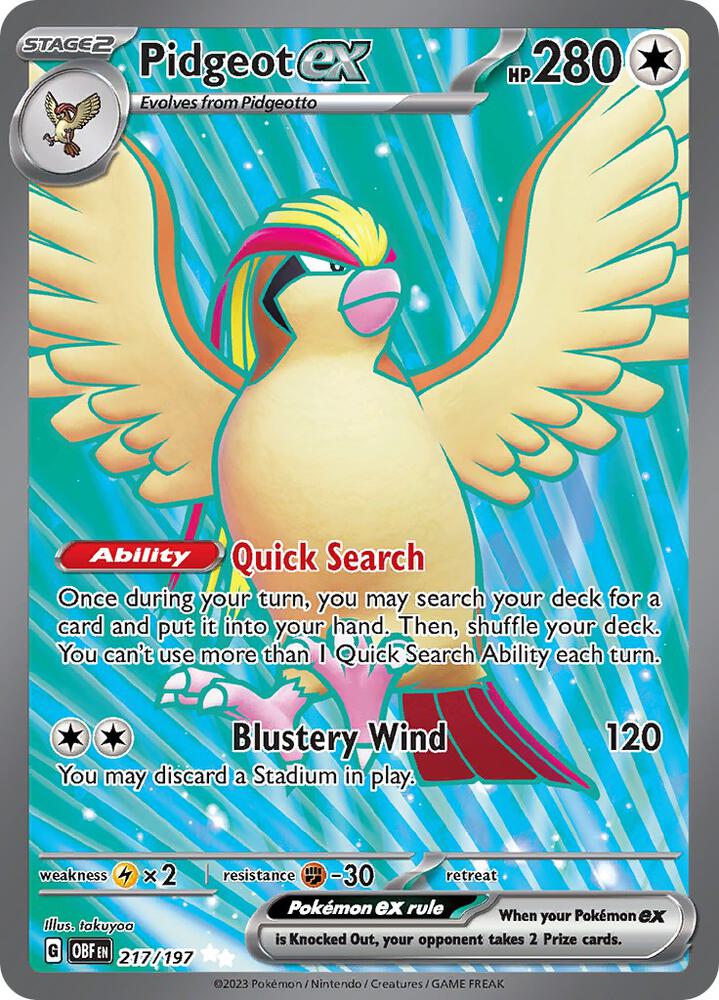 Pokemon Obsidian Flames Pidgeot ex 217/197