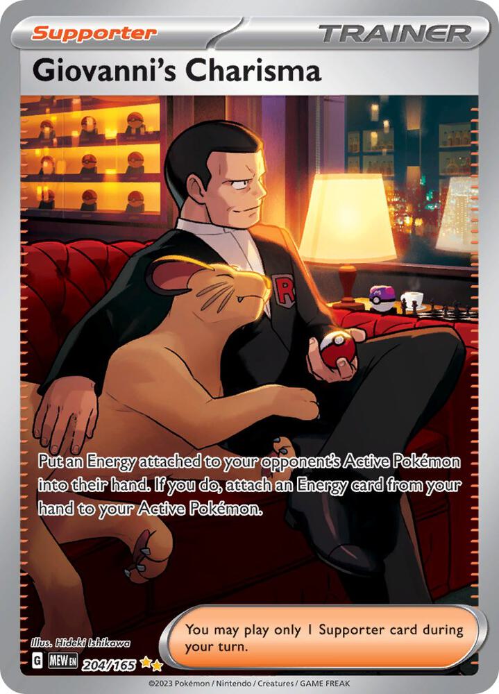 Pokemon SV: 151 Giovanni's Charisma 204/165 - SIR Near Mint