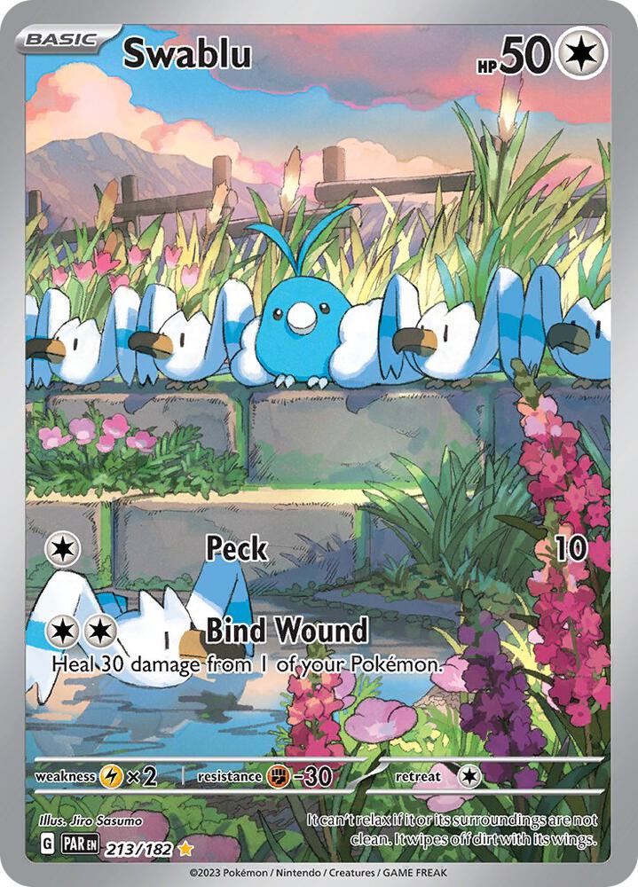 Pokemon Paradox Rift Swablu 213/182 - IR Near Mint