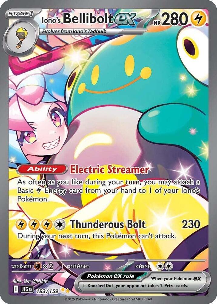 Pokemon Journey Together Iono's Bellibolt ex 183/159 SIR Holofoil