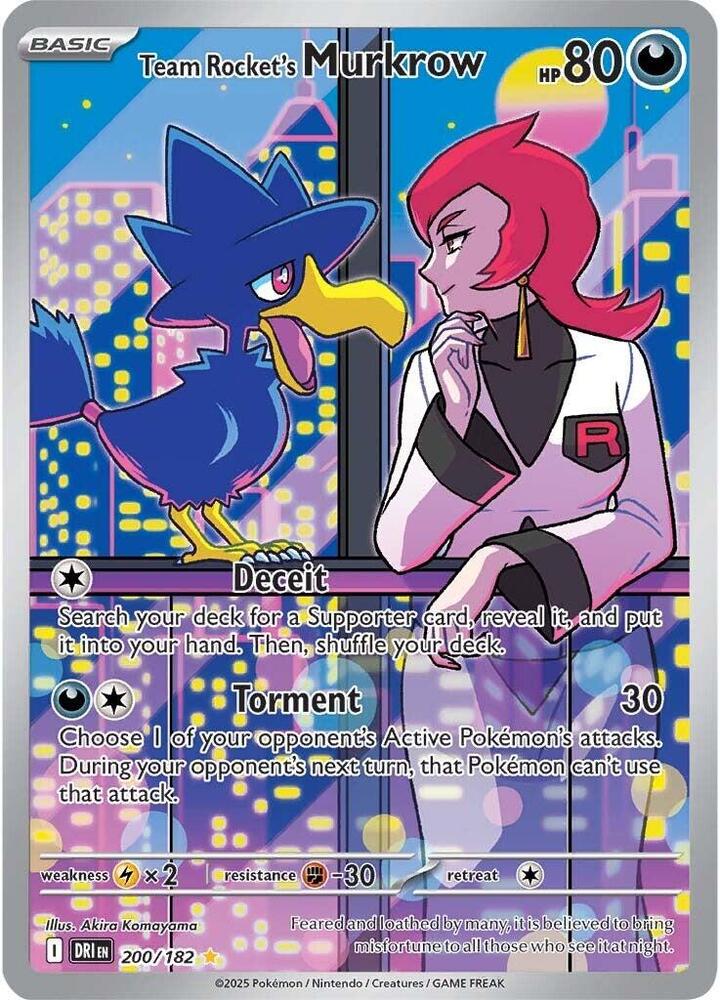 Destined Rivals Team Rocket's MUR - JNkrow 200/182 IR - JN