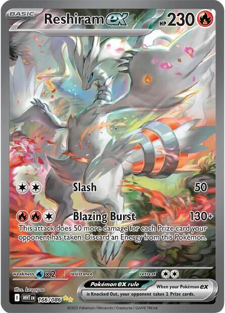 Pokemon White Flare Reshiram ex 166/086