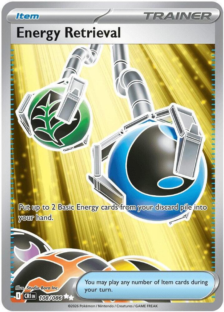Pokemon Chaos Rising Energy Retrieval 108/086 UR Holofoil