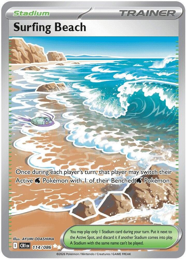 Pokemon Chaos Rising Surfing Beach 114/086