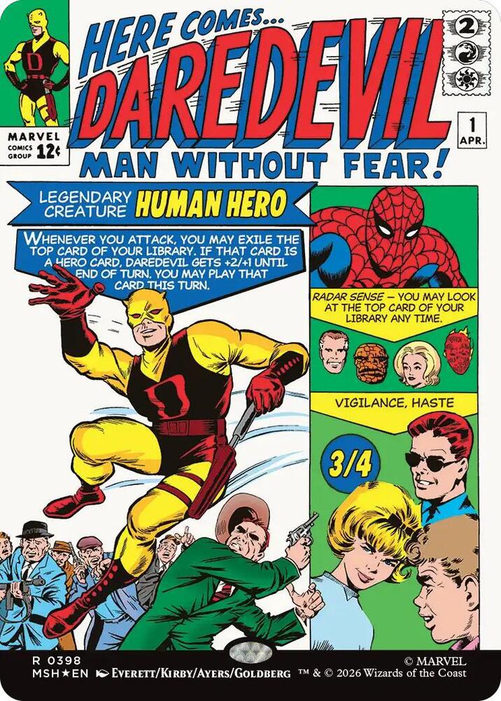 MTG: Marvel Super Heroes Daredevil, Man Without Fear (Borderless) (0398) 398 R Foil