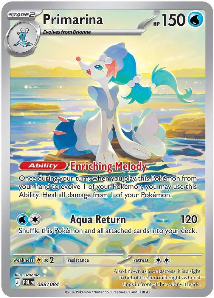 Pokemon Pitch Black Primarina 088/084 IR Holofoil