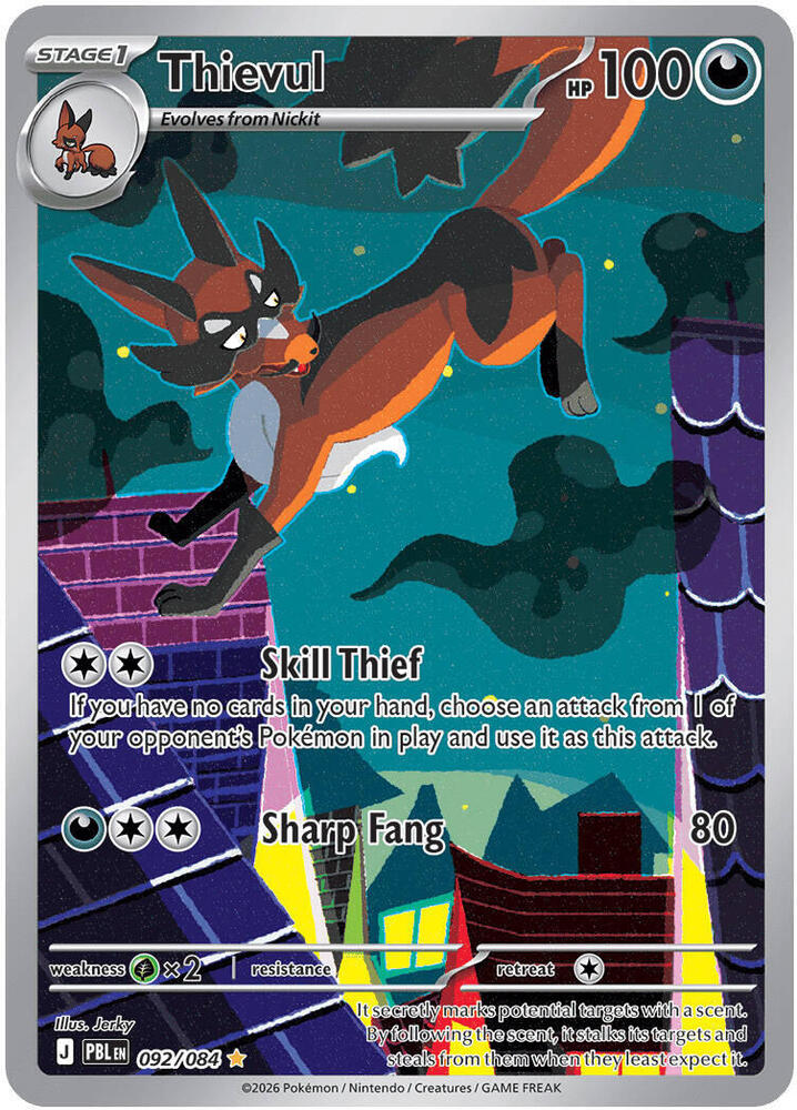 Pokemon Pitch Black Thievul 092/084 IR Holofoil