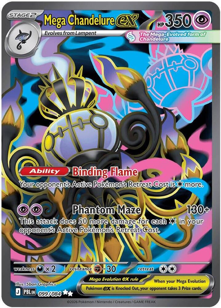 Pokemon Pitch Black Mega Chandelure ex 099/084 UR Holofoil