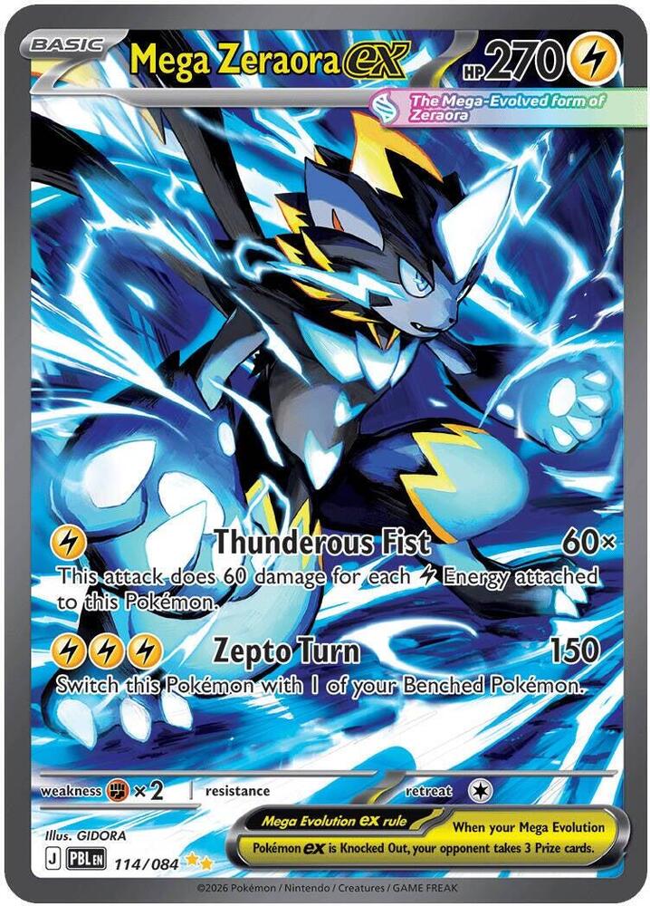 Pokemon Pitch Black Mega Zeraora ex 114/084 SIR Holofoil