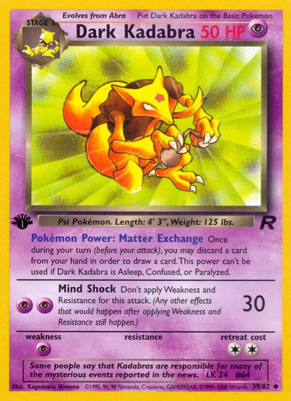 Pokemon Team Rocket Dark Kadabra 39