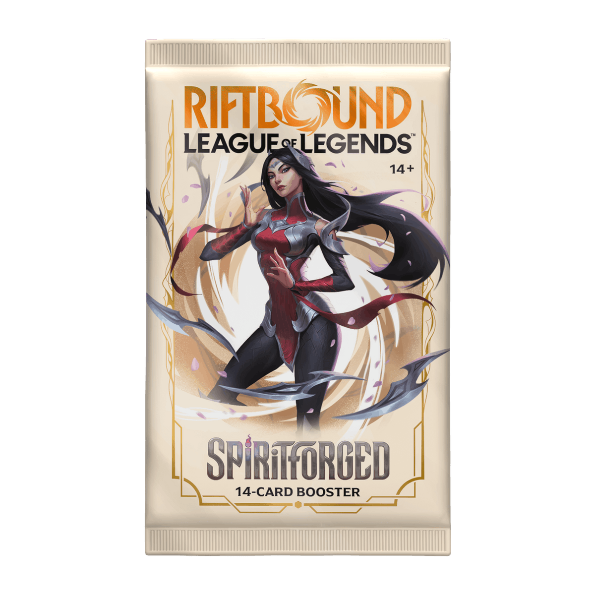 Riftbound Spiritforged Booster Pack official product image, sealed 14 card booster