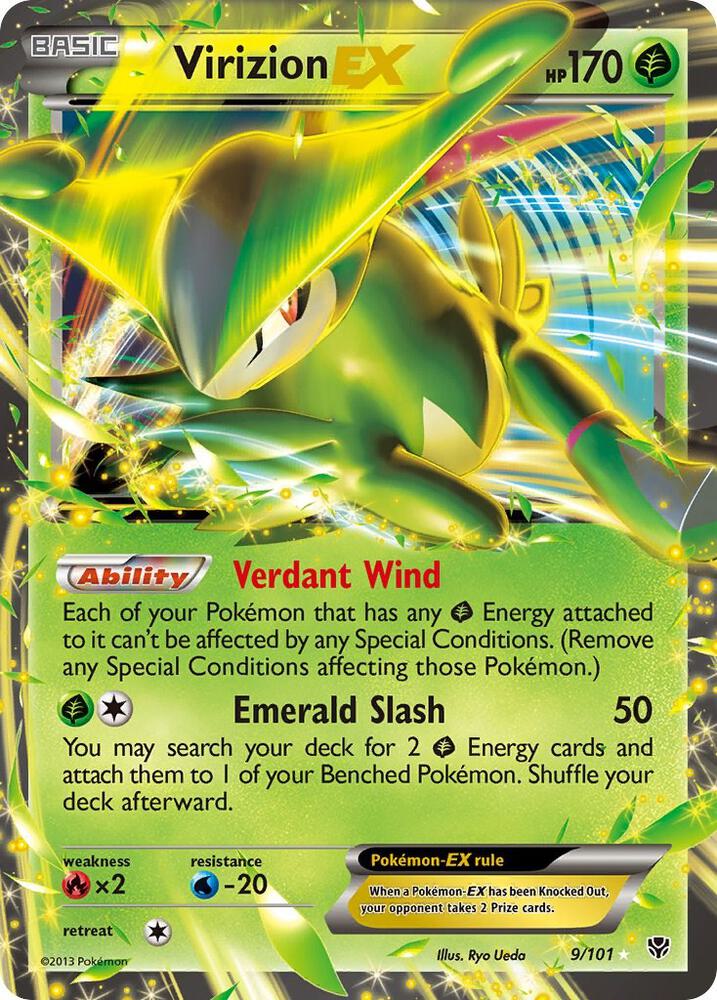 Pokemon Plasma Blast Virizion EX (Full Art) 96 - Ultra Rare Heavily Played