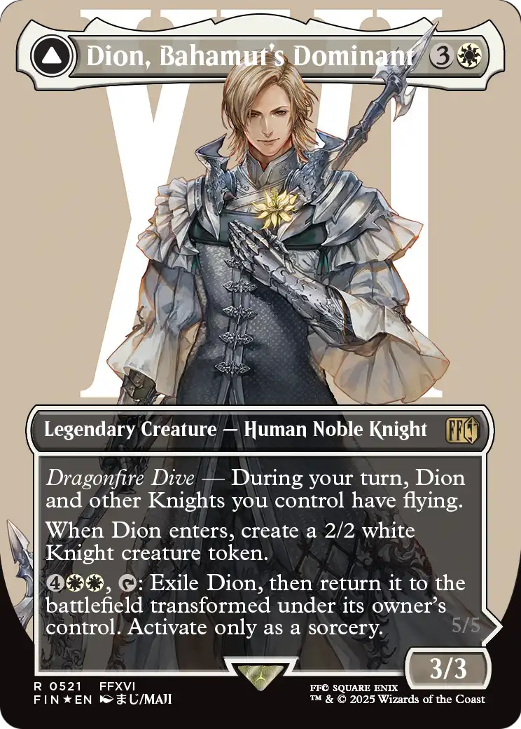 Dion, Bahamut's Dominant // Bahamut, Warden of Light - Final Fantasy - Magic The Gathering card