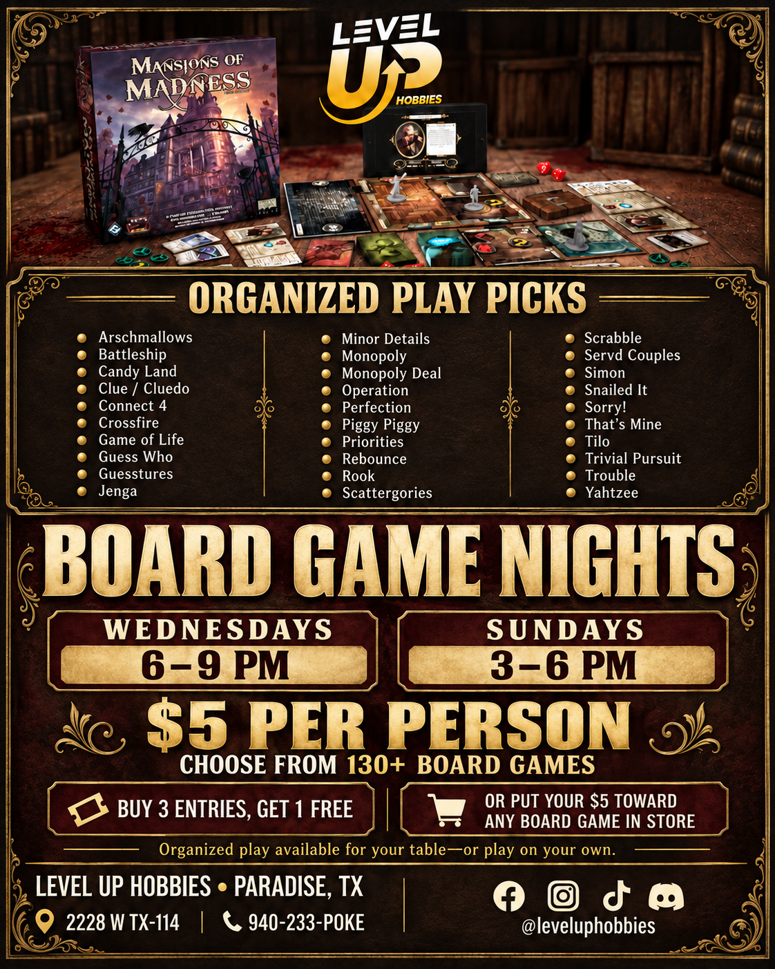 Level Up Board Game Night