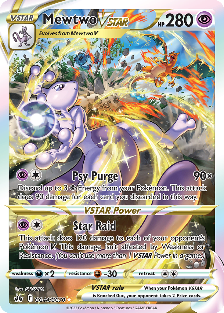 Mewtwo VSTAR - Crown Zenith Galarian Gallery GG44 - Pokemon trading card