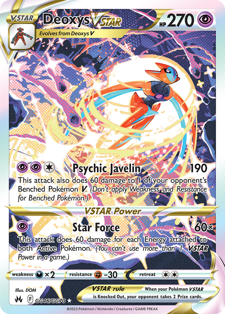 Deoxys VSTAR - Crown Zenith Galarian Gallery GG46 - Pokemon trading card