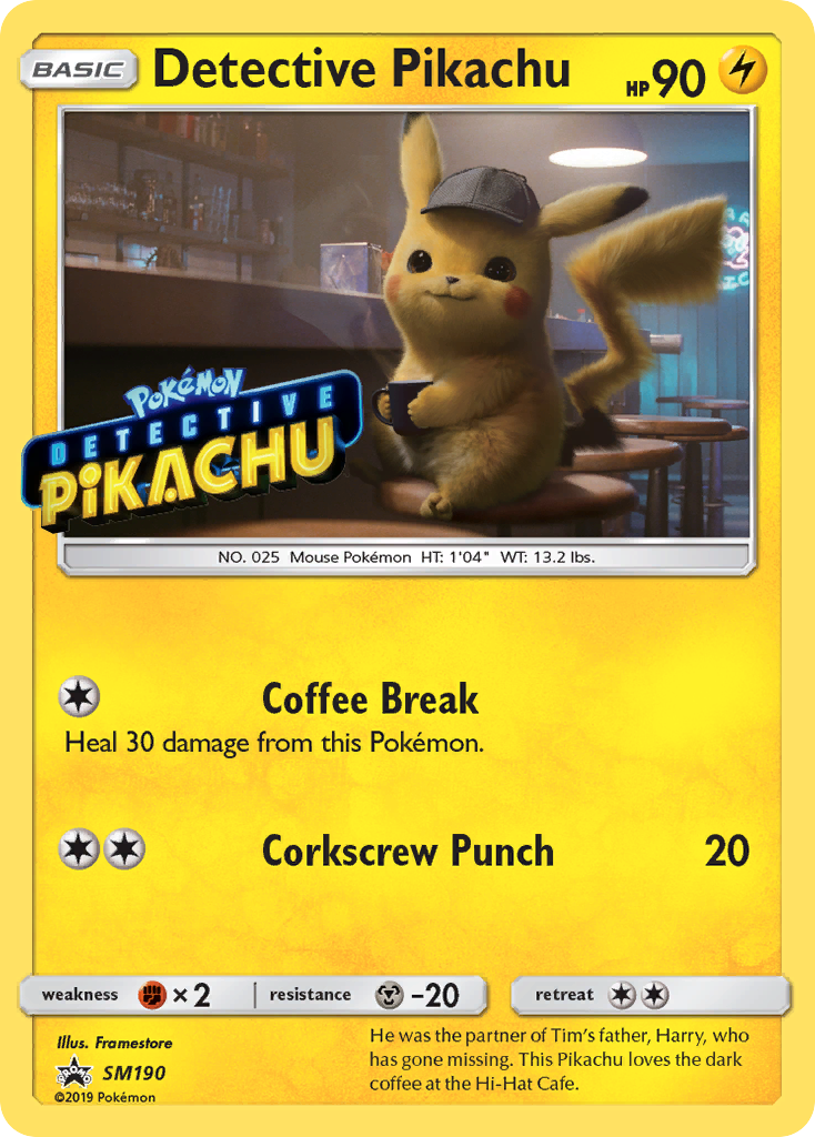 Detective Pikachu - SM Black Star Promos SM190 - Pokemon trading card