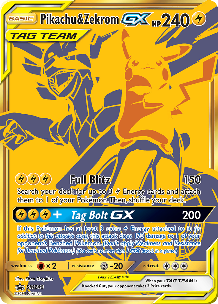 Pikachu & Zekrom-GX - SM Black Star Promos SM248 - Pokemon trading card