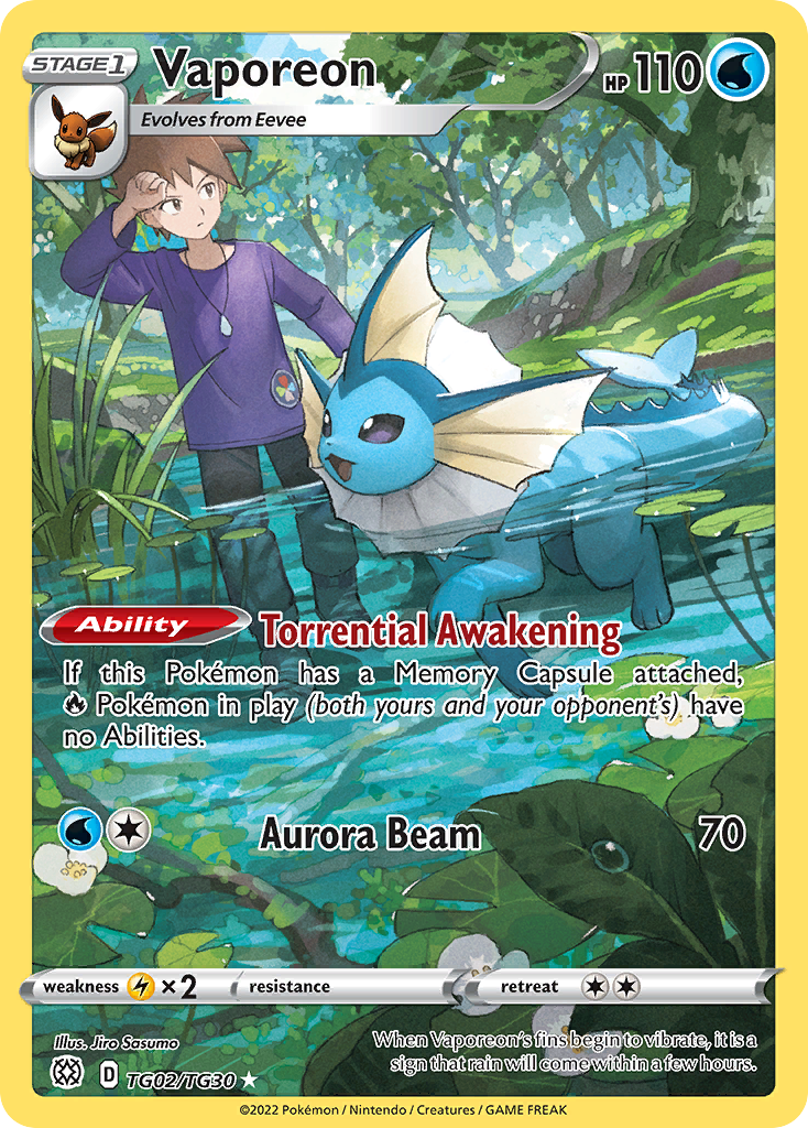 Vaporeon - Brilliant Stars Trainer Gallery TG02 - Pokemon trading card