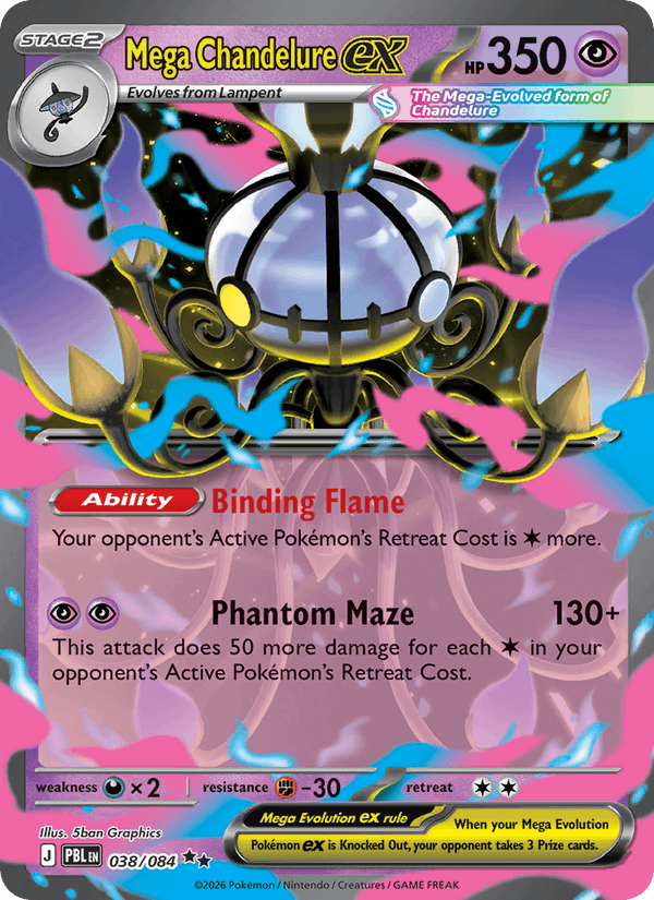 Mega Chandelure ex - Pitch Black 038 - Pokemon trading card