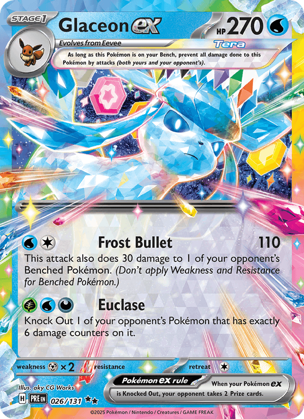 Glaceon ex - Prismatic Evolutions 026 - Pokemon trading card