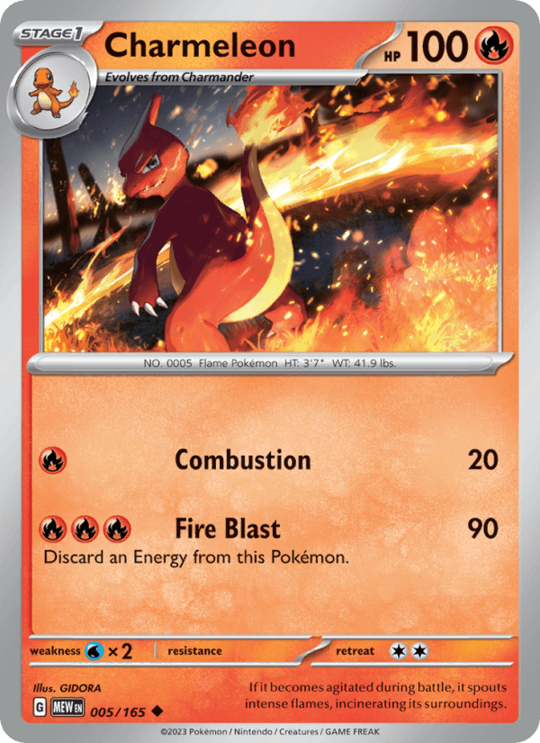 Charmeleon - 151 005 - Pokemon trading card