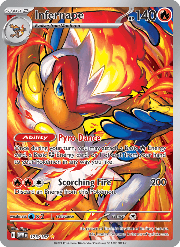 Infernape - Twilight Masquerade 173 - Pokemon trading card