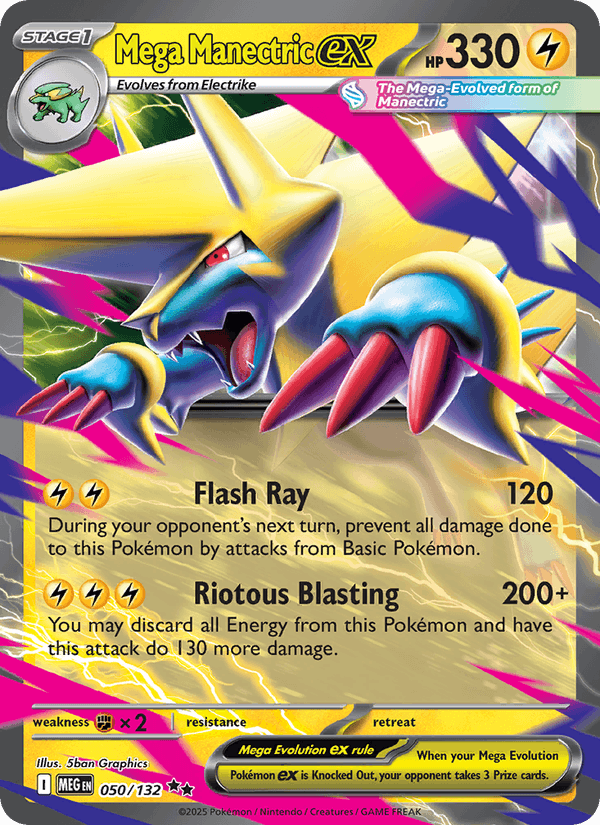 Mega Manectric ex - Mega Evolution 050 - Pokemon trading card