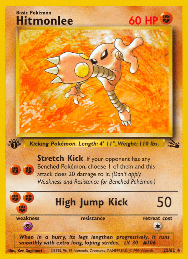 Hitmonlee - Fossil 22 - Pokemon trading card