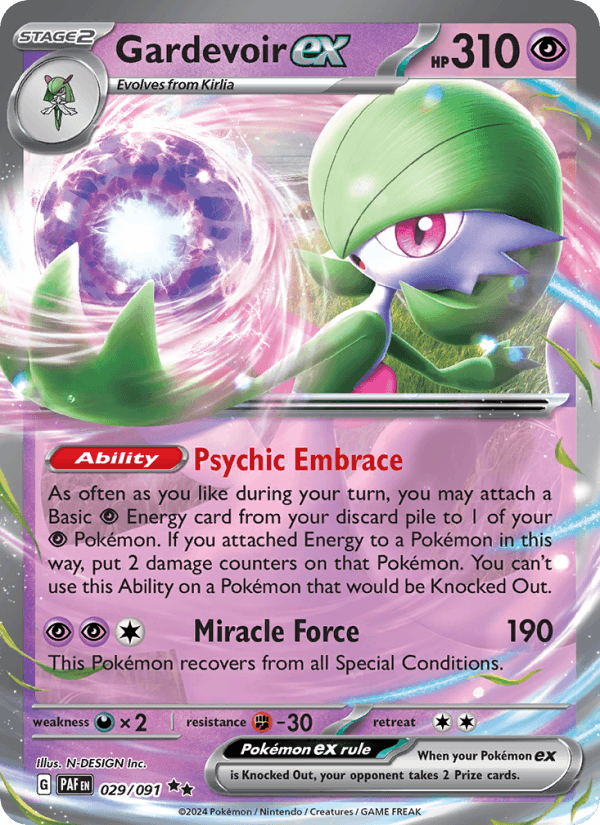Gardevoir ex - Paldean Fates 029 - Pokemon trading card