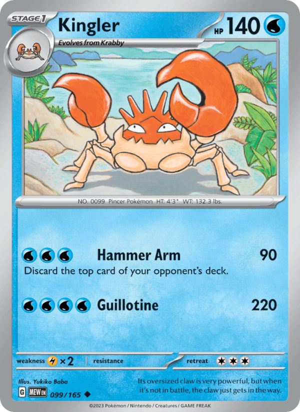 Kingler - 151 099 - Pokemon trading card