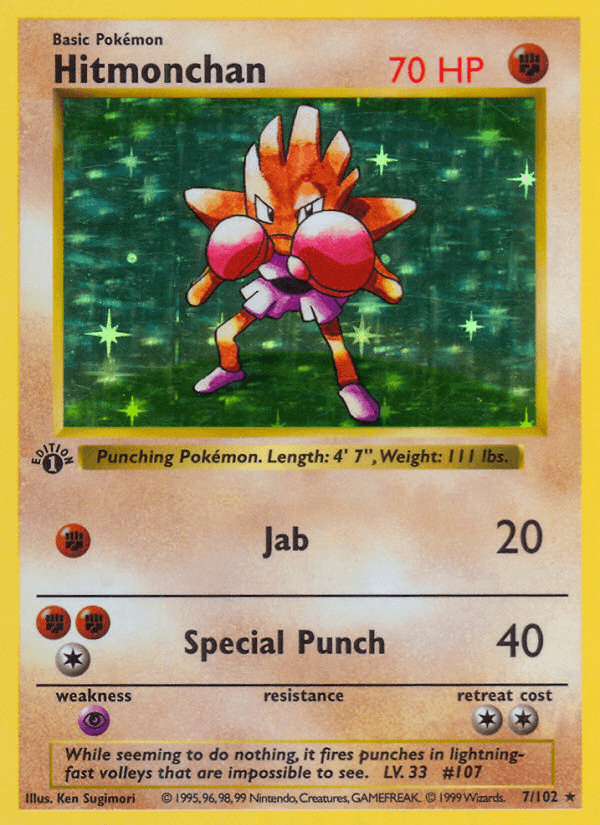 Hitmonchan - Base Set 7 - Pokemon trading card