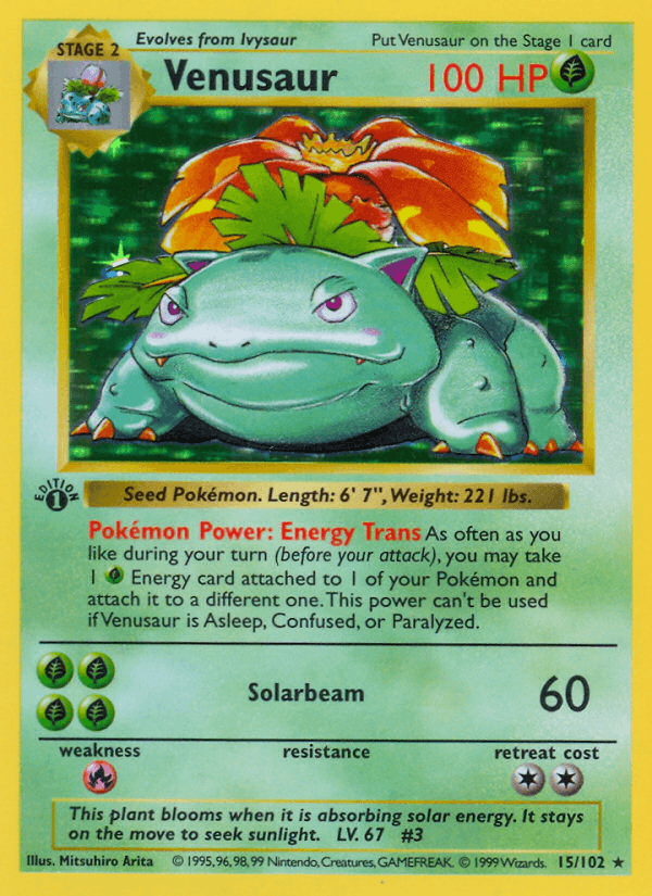 Venusaur - Base Set 15 - Pokemon trading card