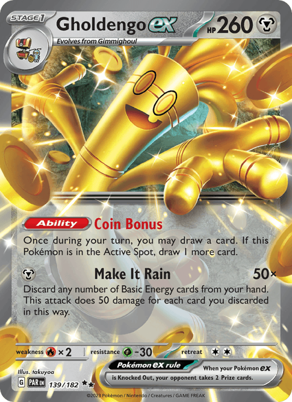 Gholdengo ex - Paradox Rift 139 - Pokemon trading card