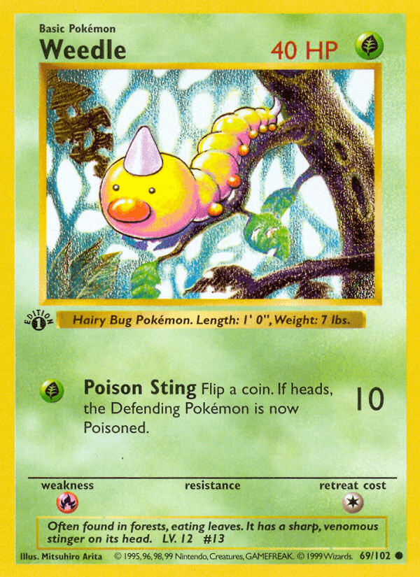 Weedle - Base Set 69 - Pokemon trading card