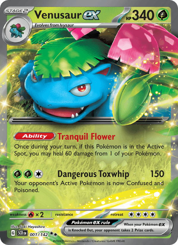 Venusaur ex - Stellar Crown 001 - Pokemon trading card