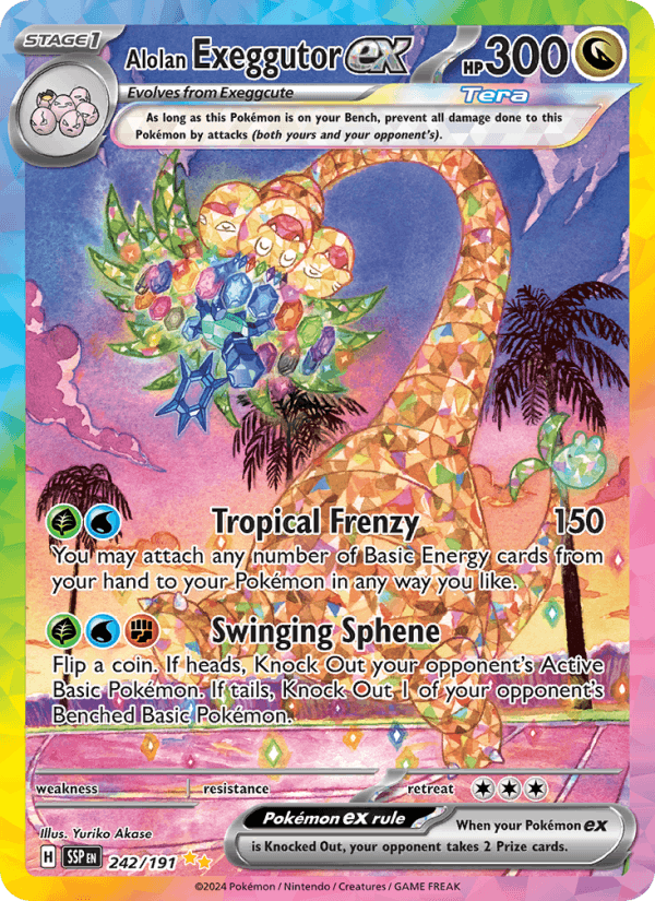Alolan Exeggutor ex - Surging Sparks 242 - Pokemon trading card